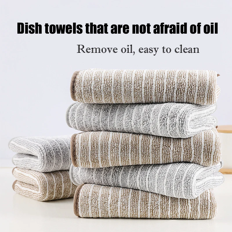 Bamboo Charcoal Dishwashing Towel, Fine Fiber Dishwashing Cloth, Kitchen Rag, Oil-Free, Thickened, Water Absorbent, Hand Cleanin