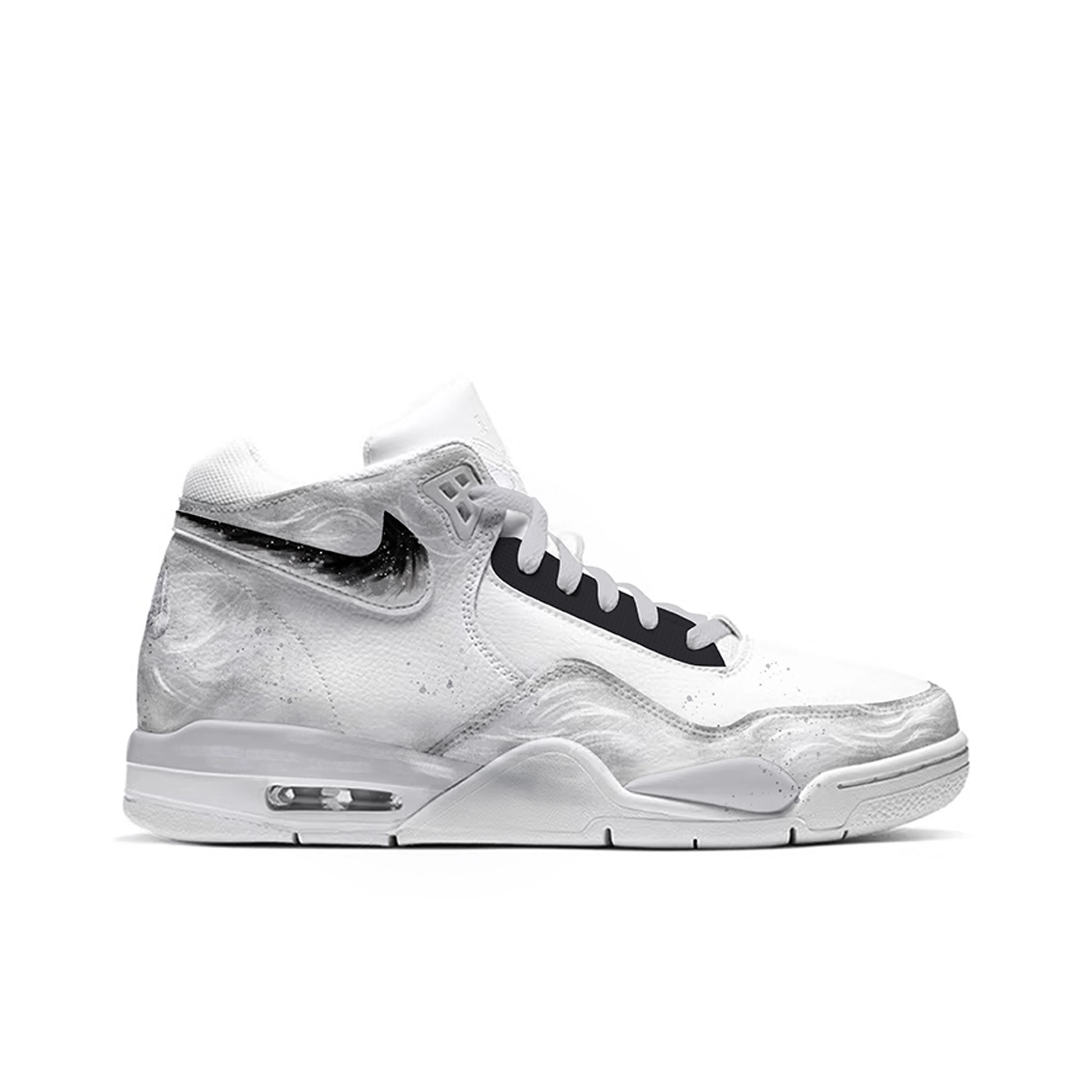 Nike Flight Legacy Plain Cloud Pattern Abrasion Resistant Slip Resistant Mid top Vintage Basketball Shoes Unisex