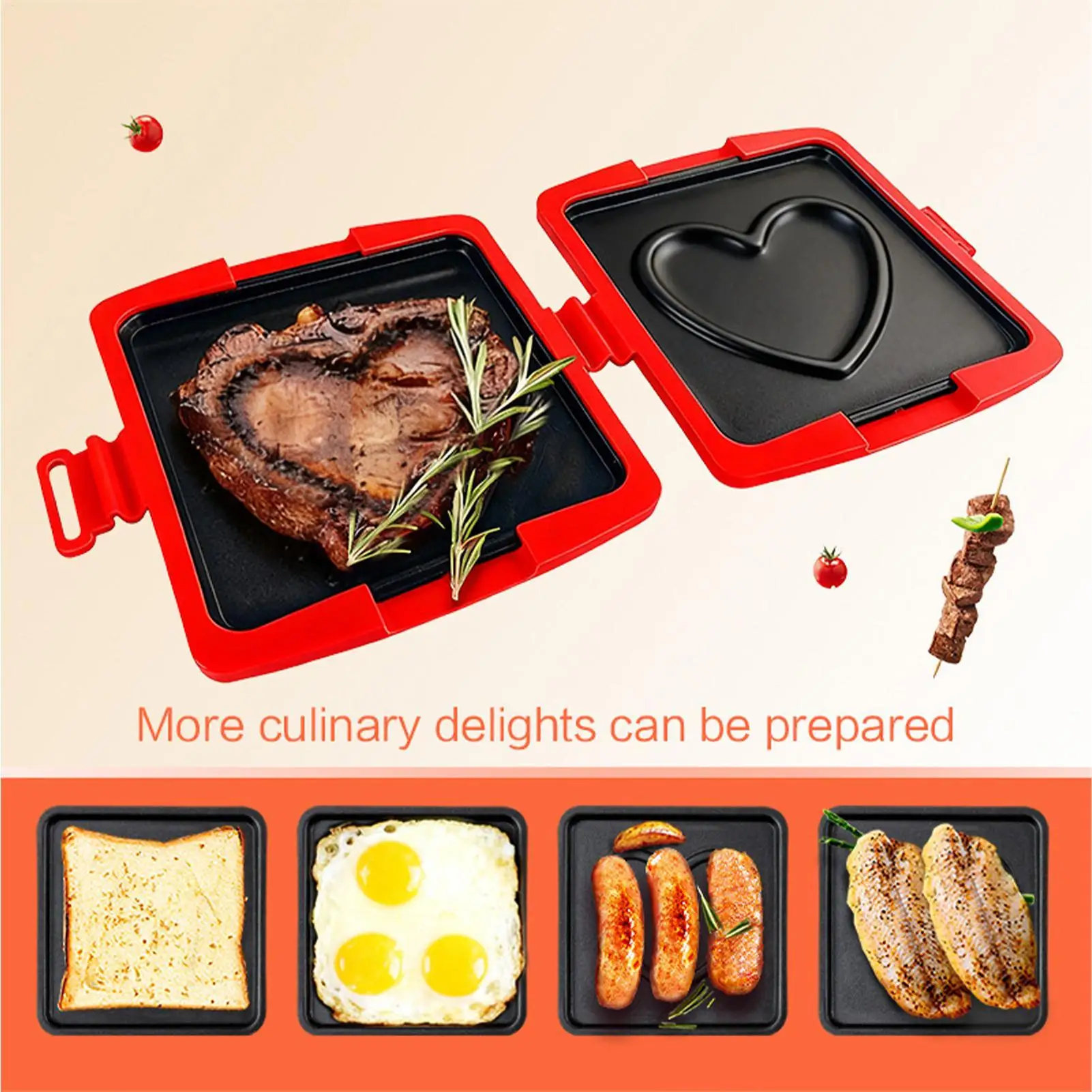 Máquina para Hacer Tostadas en Microondas con Placas Antiadherentes Extraíbles, Cocción Rápida y Fácil Limpieza, Utensilios de Cocina de Silicona Aptos para Microondas