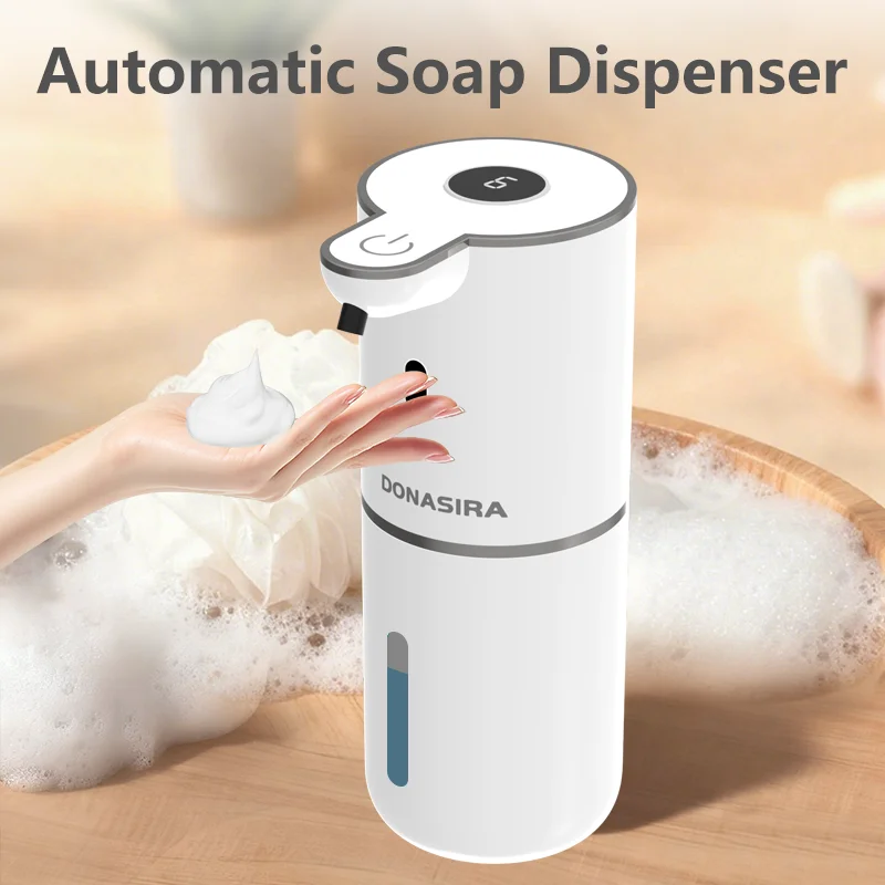 380ML Tabletop Or Wall Mounted Digital Display 6-Levels Adjustable Foam/Gels Control Intelligent Automatic Sensor Soap Dispenser