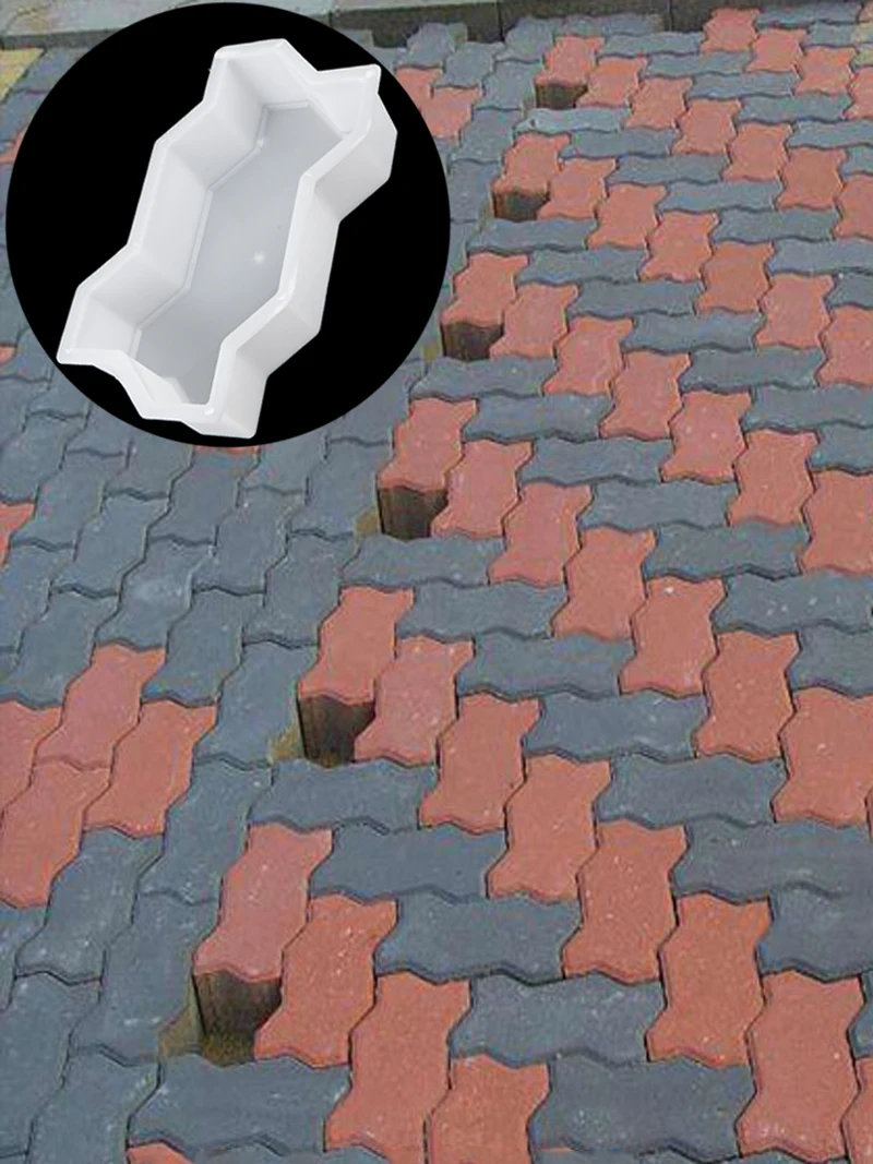 DIY Paving Brick Mould Waves Shaped Walk Maker Reusable Concrete Path Maker Mold Stepping Stone Paver For Lawn Patio Yard Garden