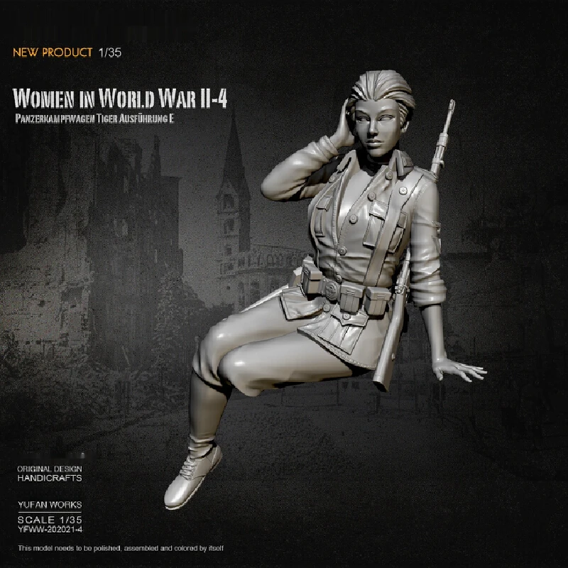 Figurine de soldats féminins en résine, Micro Miniature Gk, modèle blanc imprimé en 3d, jouet, Kit non assemblé et non peint, 1/35