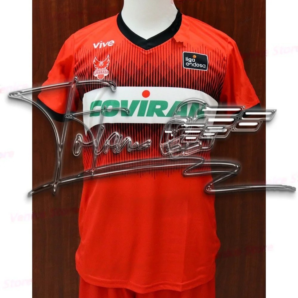 24 غرناطة العصرية التجفيف السريع زوجين عارضة الرياضة تنفس تي شيرت الإسبانية الشارع نمط إلكتروني طباعة كرة السلة قصيرة الأكمام