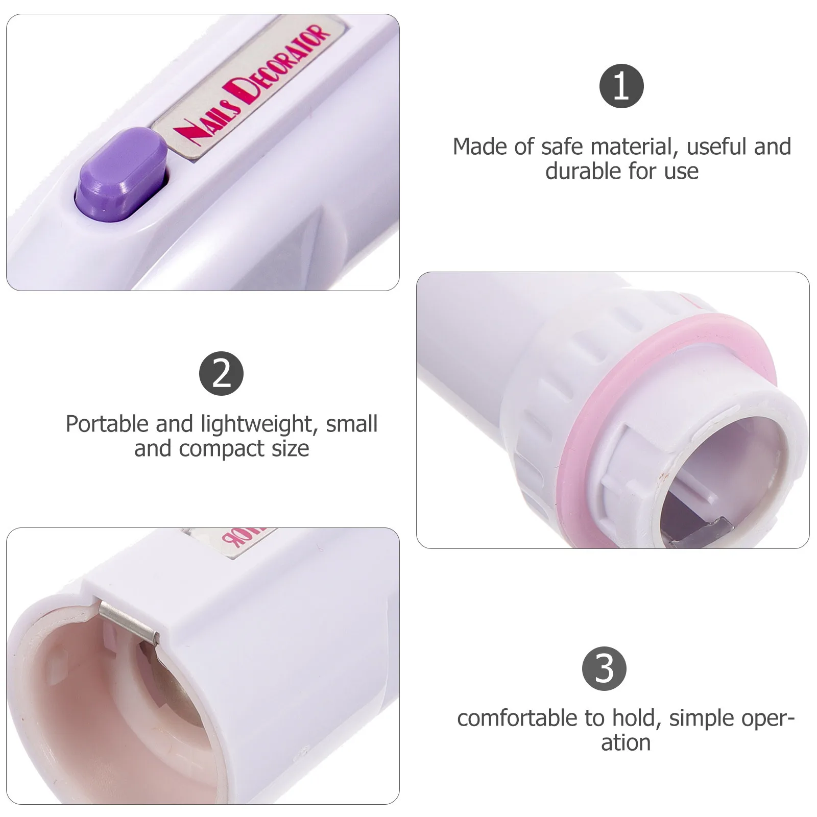 Trapano elettrico portatile per unghie Macchina per manicure Unghie in gel acrilico Viaggio Uso professionale Sicuro Leggero Compatto ergonomico