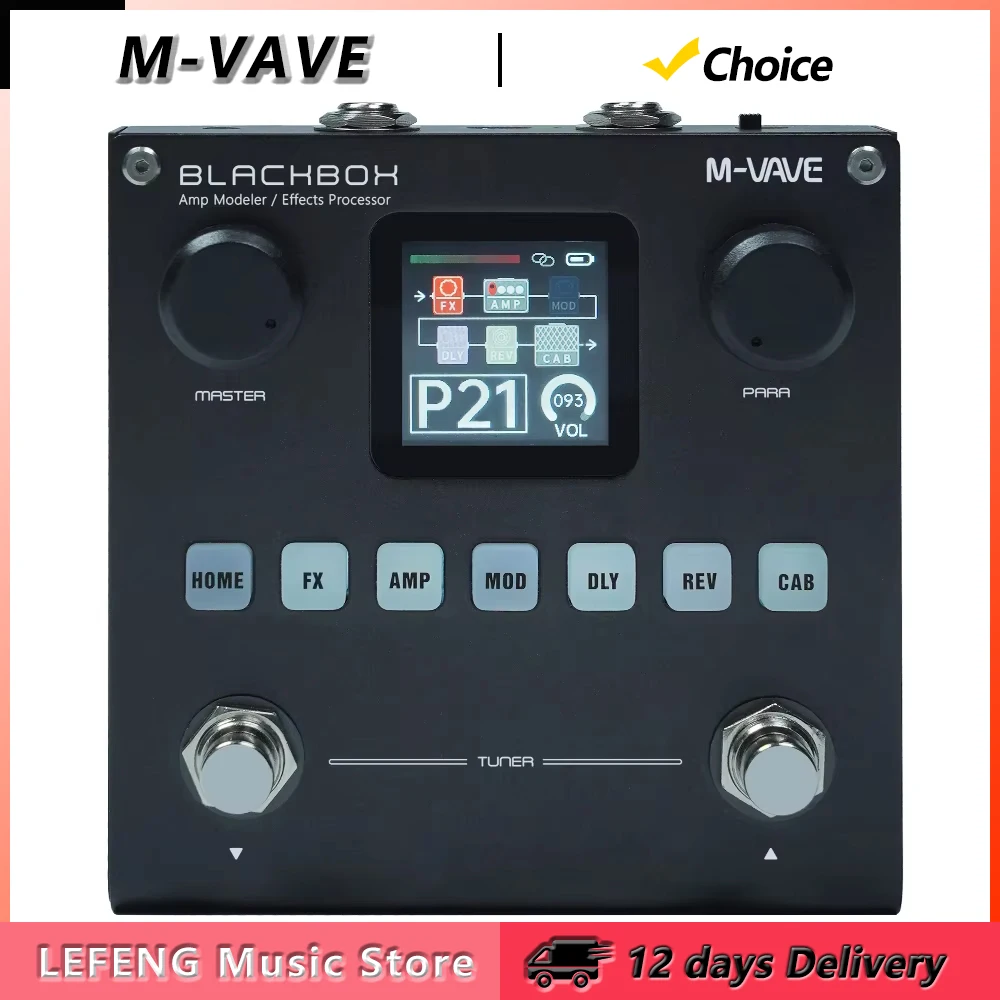 M-VAVE Blackbox AMP Modeler Guitar/Bass Multi Effects Processor Built-in 10hours Battery Electric Guitar Bass Parts Accessories