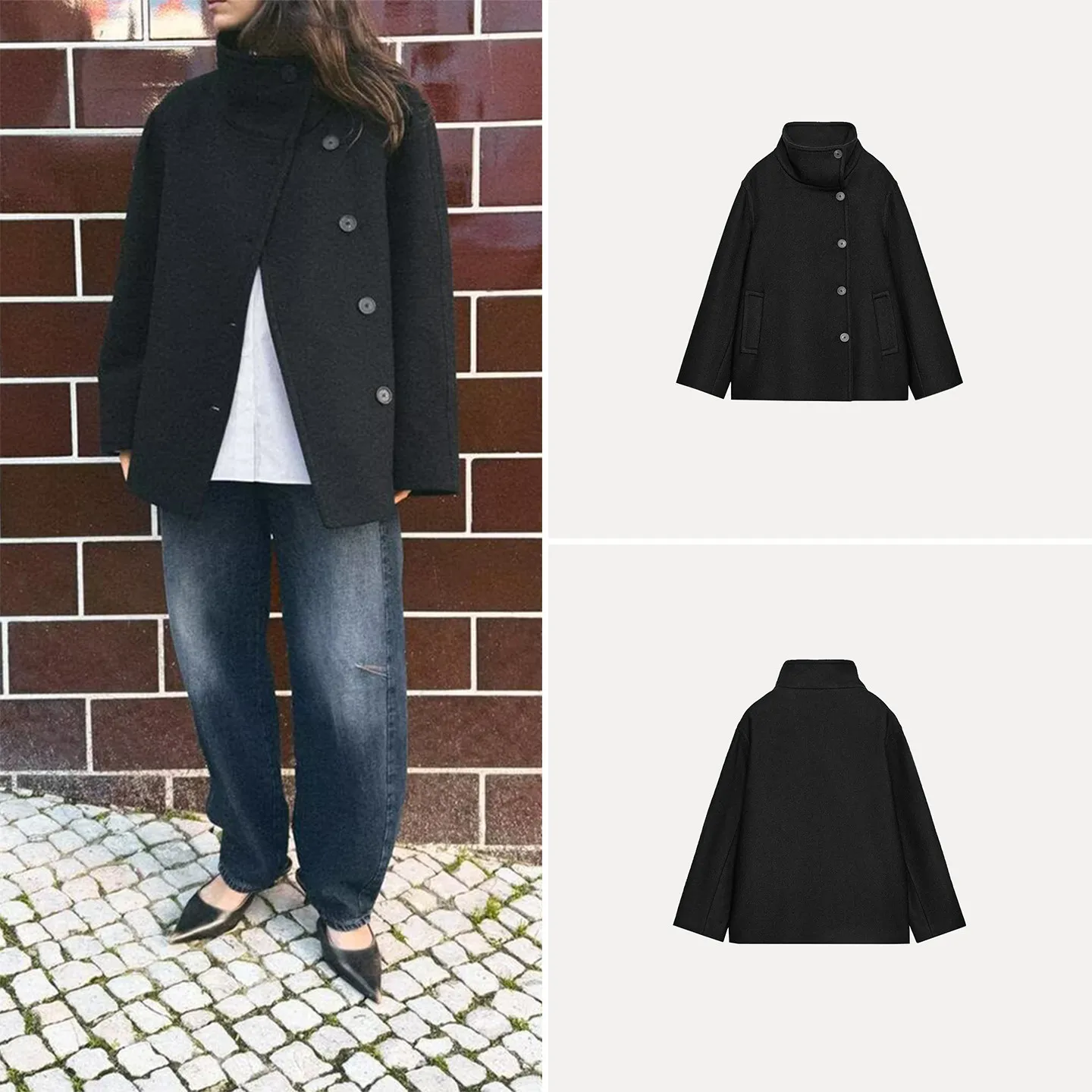 

Новинка зимы 2029, женское модное простое пальто Personali, куртка, повседневная версия со стойкой, длинный воротник с высоким воротником