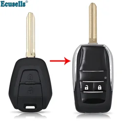 Ecusells 2 Button Remote Key Shell Fit for Isuzu Dmax Mu7 Mu-x Uncut Blank Car Key Fob Case Cover Replacement TOY43R Blade