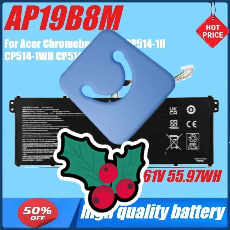 

AP19B8M 11.61V 55.97WH Laptop Battery for Acer Chromebook Spin ConceptD 3 Pro CN315-72P CP514-1WH SF313-51N CP514-1HH CP514-1H