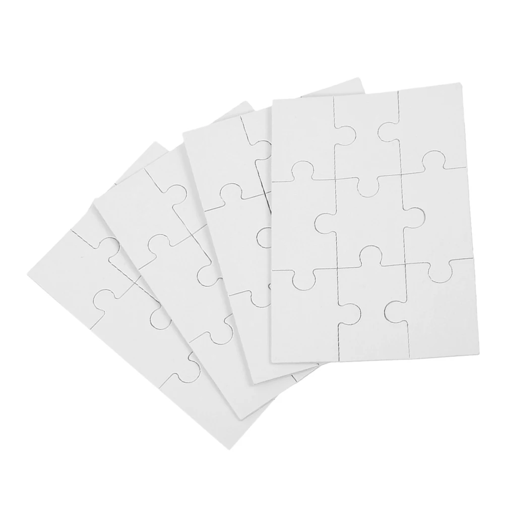 4 قطع بازل خشبية فارغة للطباعة بالتسامي، ألعاب حرارية للحرف اليدوية، مناسبة للعب العائلي وأنشطة الأطفال والكبار