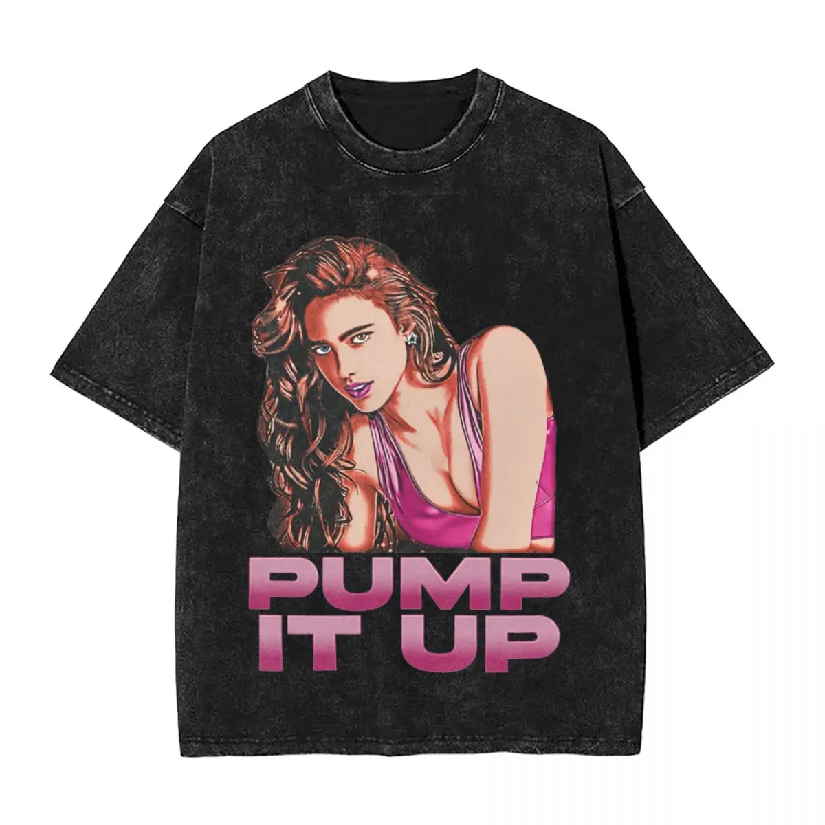 Camiseta lavada Harajuku Margaret Qualley Pump It Up camisetas simples la sustancia camiseta fresca de moda ropa Casual Retro