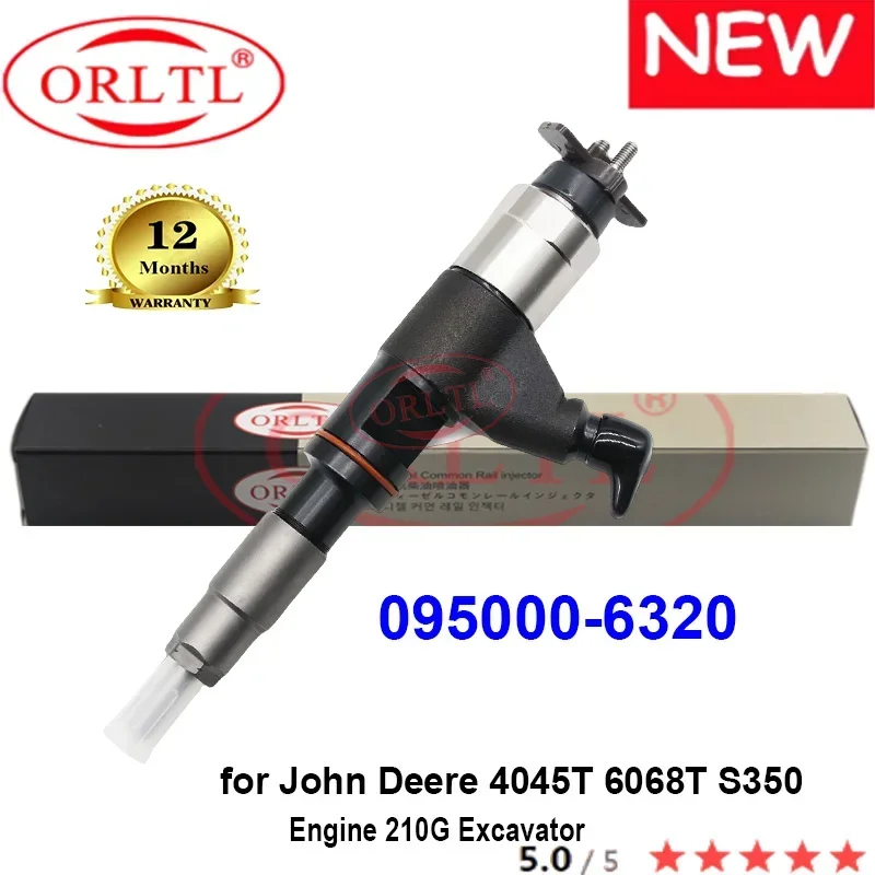 NEW 095000-6320 Genuine Fuel Injector 095000-6321 0950006320 095000 6320 6321 For John Deere 4045T 6068T S350 Excavator