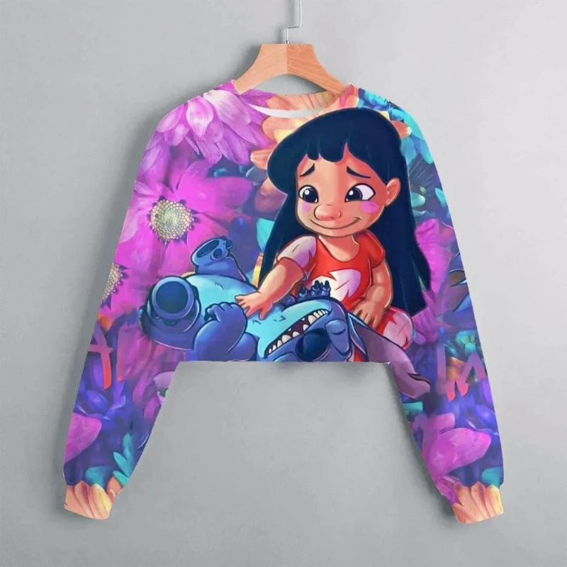 Sudadera con capucha de Lilo & Stitch para niño y niña, ropa de calle 3D con estampado, abrigo con cremallera, novedad de 23024