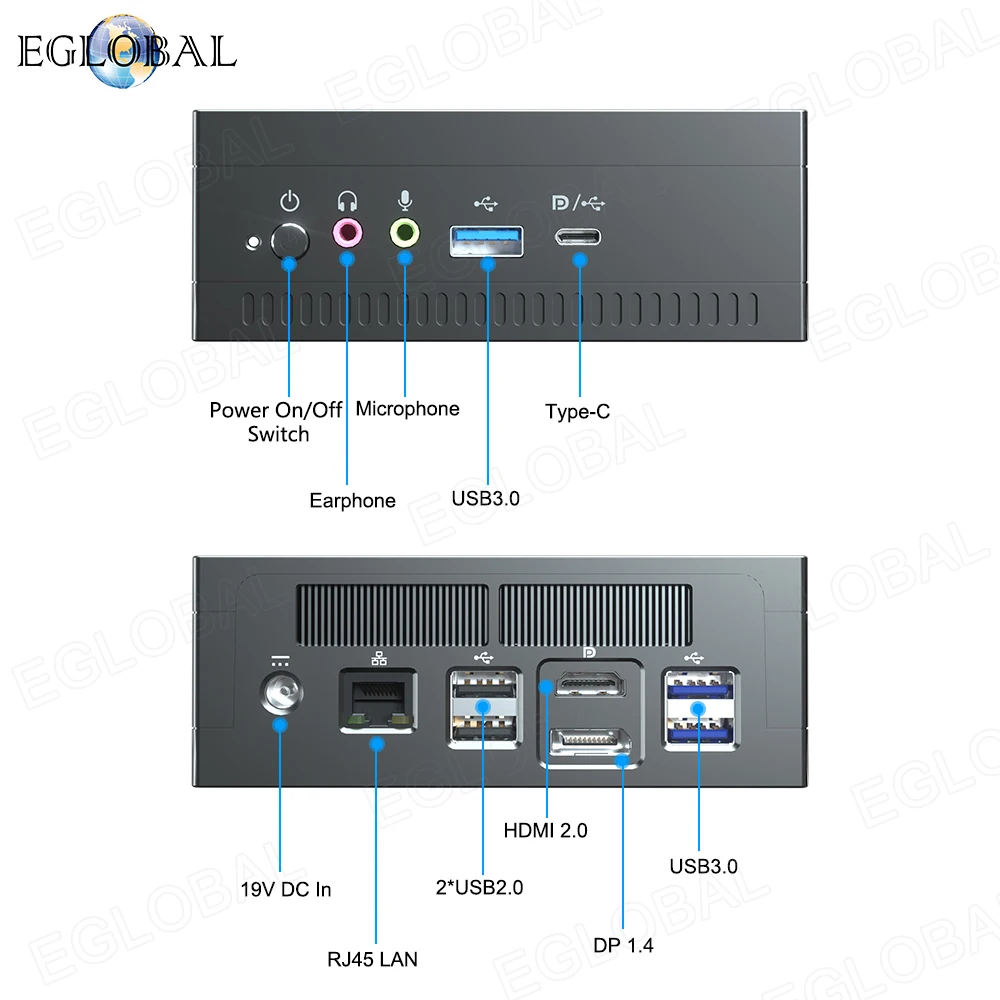 EGLOBAL Mini PC AMD Ryzen 7 Gaming Windows 10/11 DDR4 Ren3000 Desktop USB WIFI 5 1000M AMD NUC Computer per PC da ufficio da lavoro di gioco