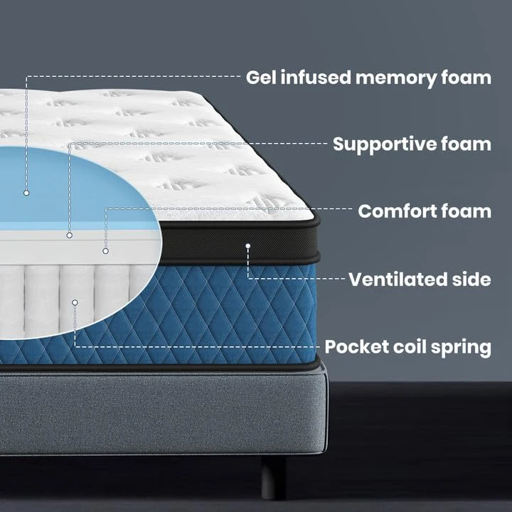 المنتجات الساخنة مقاس كوين مرتبة من اللاتكس الطبيعي الناعم للفندق مرتبة ربيعية ناعمة للنوم المريح