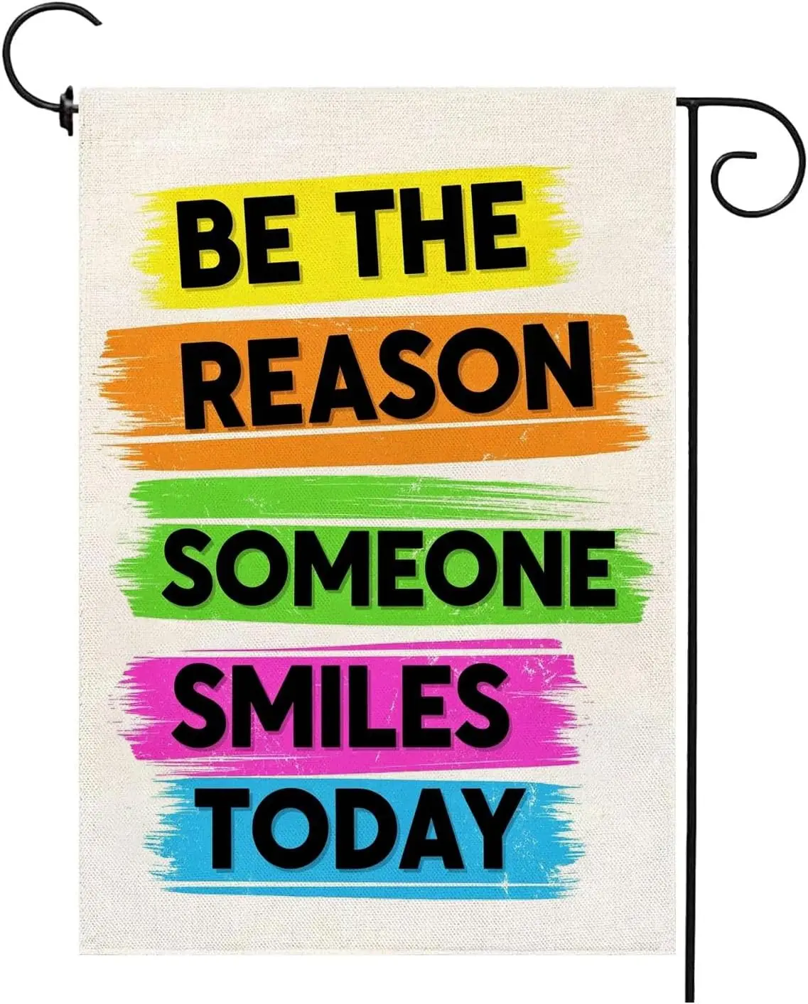 Be The Reason Someone Smiles Today Garden Flag 12 x 18 Inch Vertical Double Sided Funny Rainbow Color Motivational Quote Wor PPM