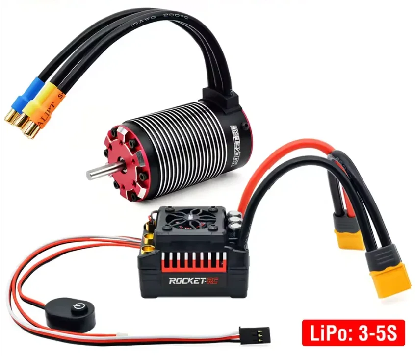 ROCKET RC Supersonic V2 4268 4274 4282 4292 Bezszczotkowy Silnik Port Temperatury/Czujnika i Combo ESC 130A 160A do Samochodów RC 1/8 1/7 Części RC