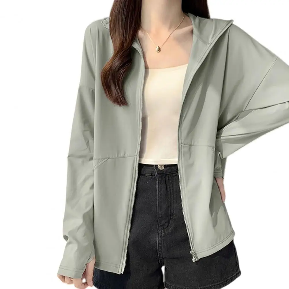 

Women's UPF 50+ Sun Protection Hoodie Jacket Lightweight Long Sleeve Zipper Sun Shirt with Pockets for Sun Protection Clothing
