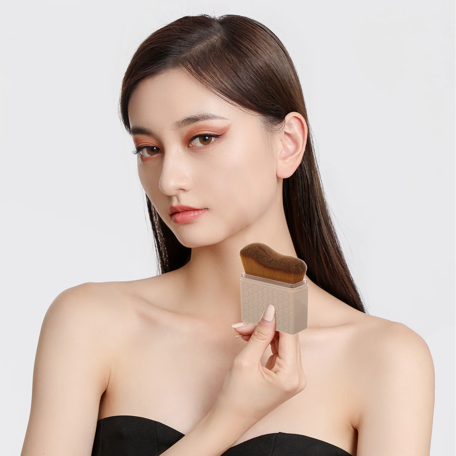 

Portable Wave Tanning Brush Soft Bristles Self Tanner Applicator Blend Foundation Makeup Body Brush Travel Face Makeup Brushes