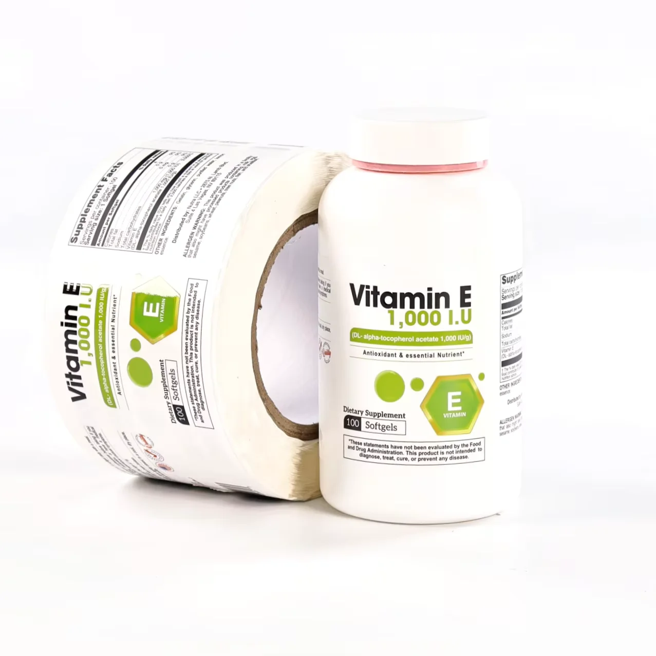 3D Spot UV Vitamin Bottle Labels | Custom Supplement Stickers | Fast Production | Waterproof Health Care Labels
