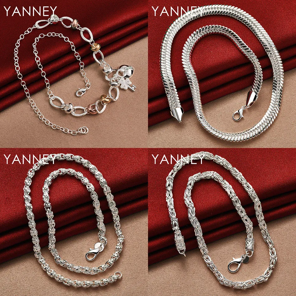 

Fashion 925 sterling silver exquisite side chain necklace for men and women gift punk accessories charm jewelry party jewelry