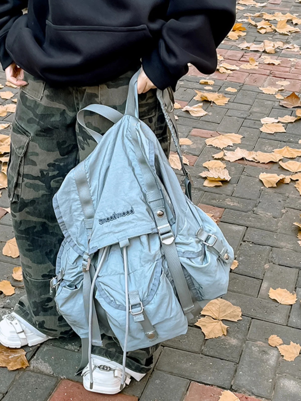 

Casual Foldable Nylon Bapa Large Capaci Travel Bag ex Lightweight Comfortable oulder Straps Simple Color De...