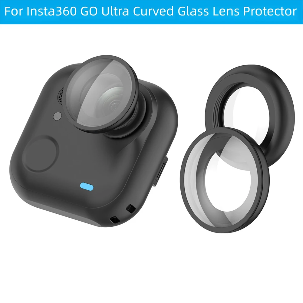 1pc Camera Lens Cover 24.1mm Curved Glass Lens Protective Cover For Insta360 GO Ultra Lens Protector Replace Accessories