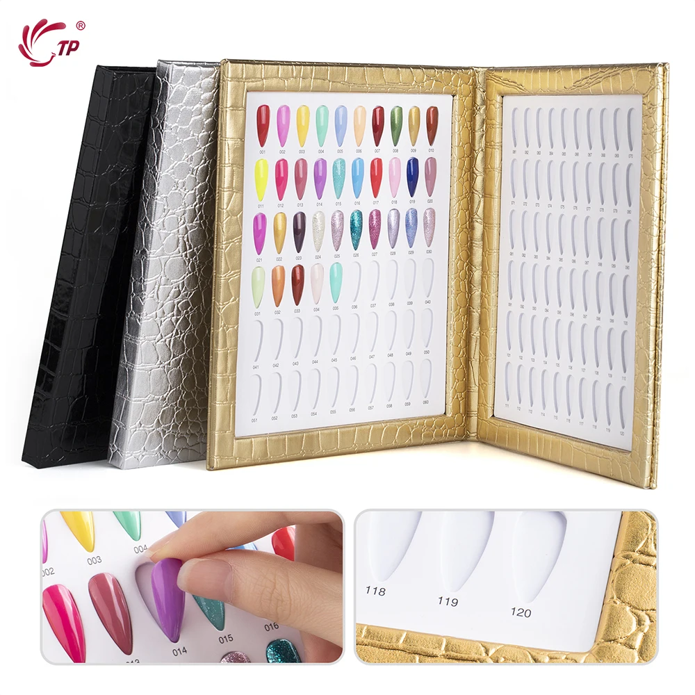 

TP 160/120/216 Colors Fake Nail Tips Display Book Fake Nails Storing Cards Nail Polish Showing Chart Shelf Book