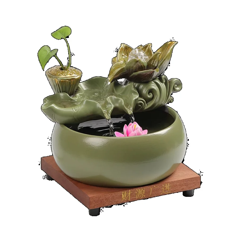 

Lucky water ornaments circulating water office living room tea table landscape fountain ceramic water feature fish tank