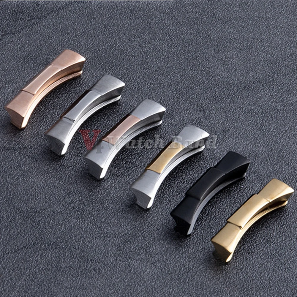 Silver Solid Curved End Link for Rolex Submariner Endlink Just for Daytona 116503/116500 for Rubber Leather Watch Band