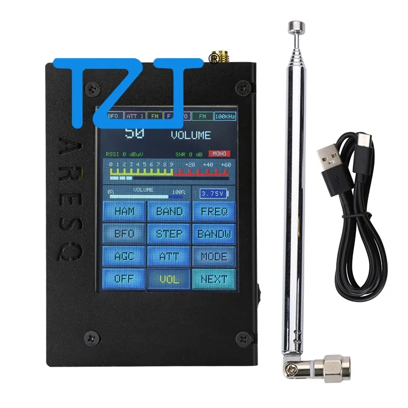 

TZT ARESQ AQ1 Mini Full Band Radio All Band Radio Receiver FM LW MW SW-SSB Si4732 Chip with 2.8" Touch Screen