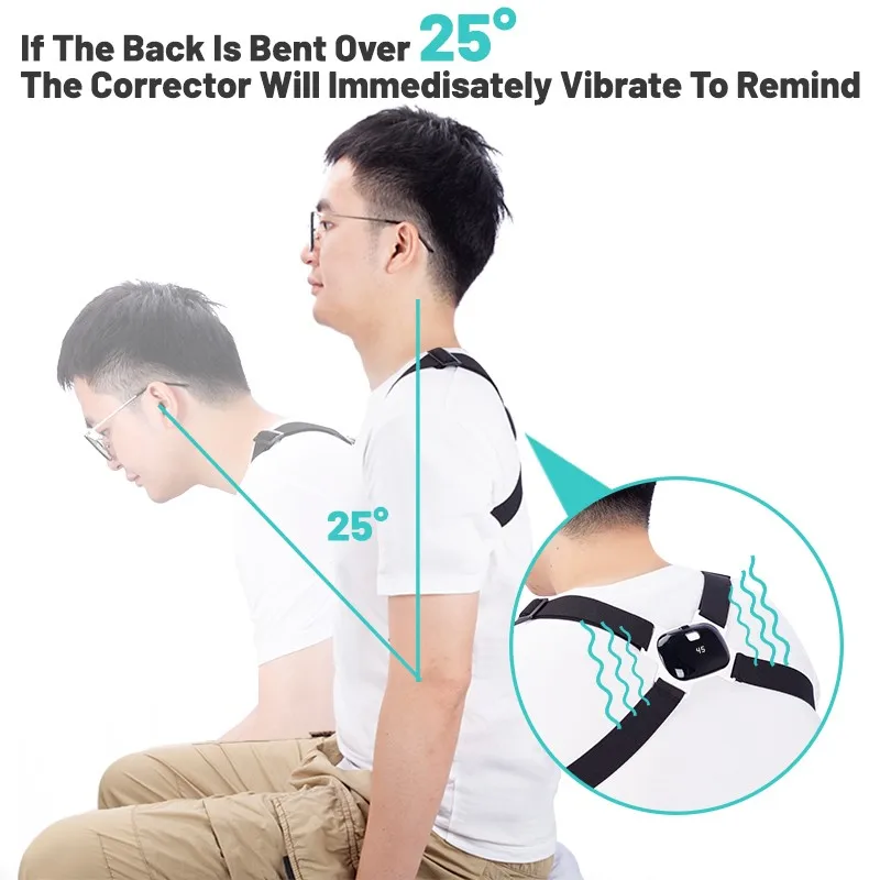 インテリジェント姿勢矯正バック姿勢コレクター子供バックサポート体の姿勢トレーナー鎖骨バックトレーナー