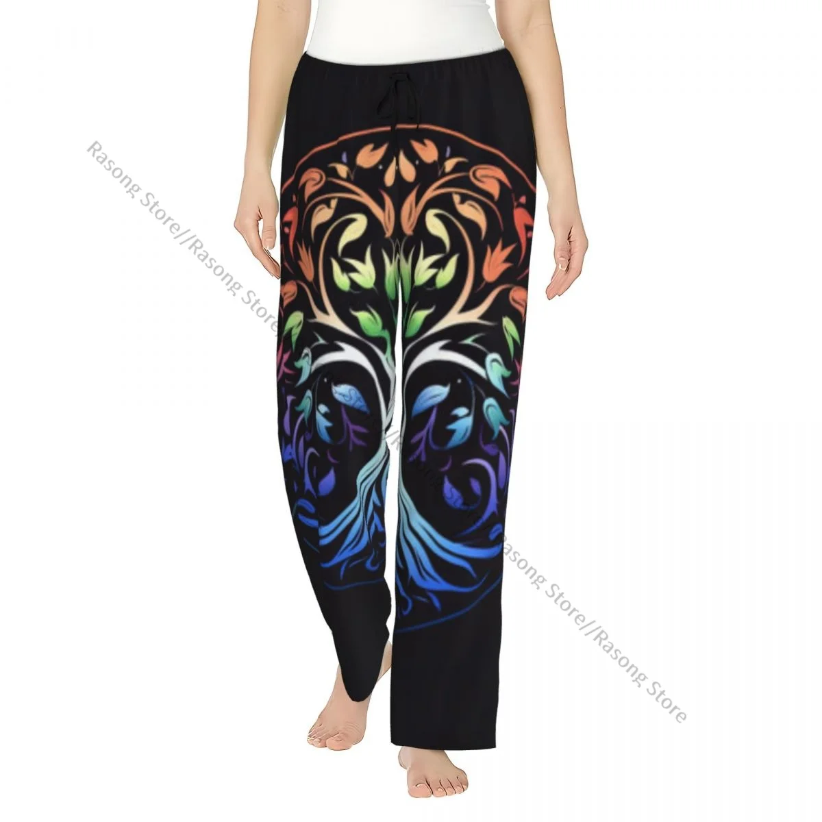 

Colorful Tree Of Life Symbol Women Sleep Pants for Winter Nights
