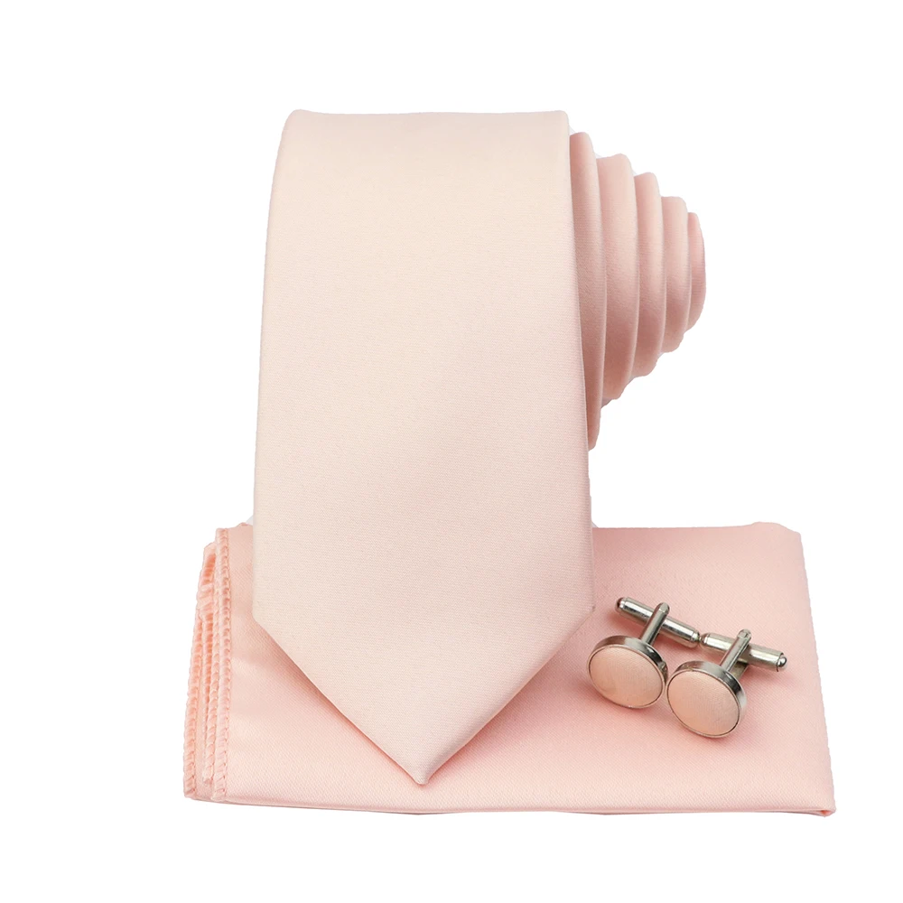 Men\'s Colorful Polyester Necktie Bowtie Cufflink Brooch Set Sage Green Pink Ties Business Wedding Party Shirt Accessories Gift