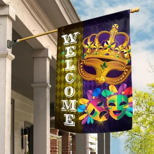 Mardi Gras Garden Flag,Mardi Gras Flag,Mardi Gras Garden Decor,Garden Flag Mardi OOV IIC