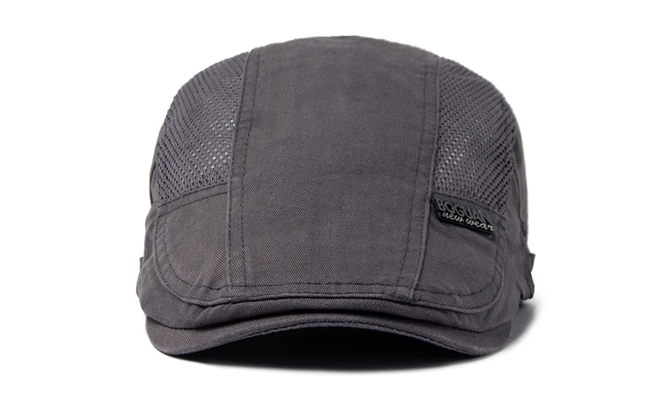 Mesh Cap Baskenmütze Für Männer Mode Brief Label Berets Sommer Baumwolle Atmungsaktive Sonnenblende Frauen Casual Entenschnabel Hut Einstellbar – Detail 4