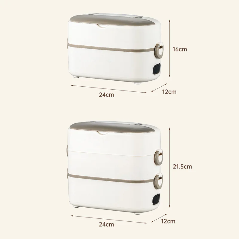 Upgraded 2.4L Double-layer Portable Electric Heating Lunch Box Household Multi-functional Rice Cooker Steamer Small Lunch Box