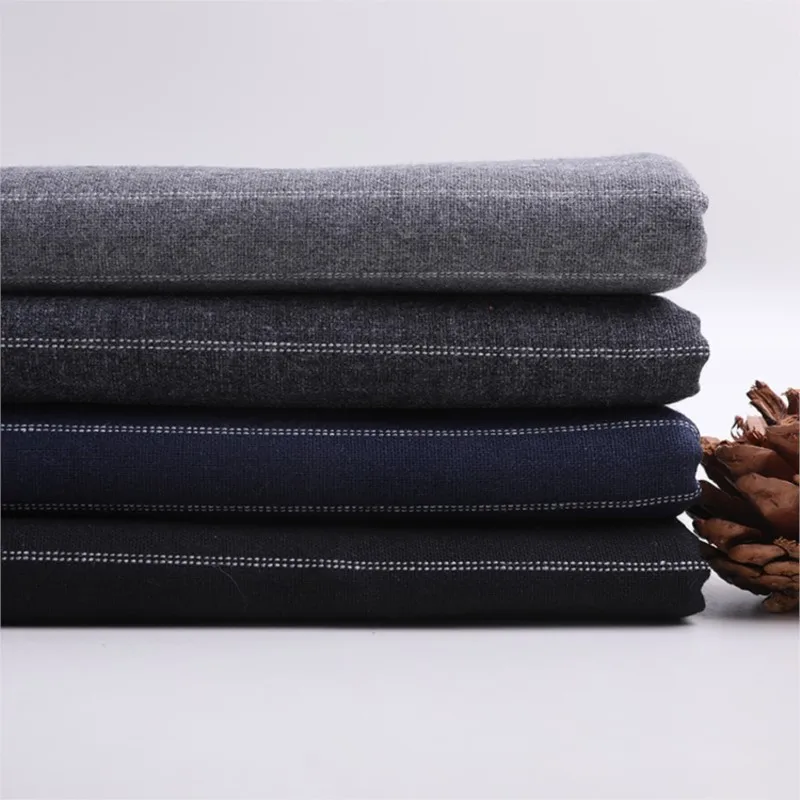 

Cotton striped shirt fabric solid-color skirt fine woven suit