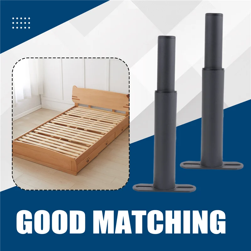 

2PCS Adjustable Metal Bed Frame Support Legs Bed Frame Center Slats Heavy Support Leg (7-13.5Inch)-BTFL