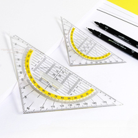 Transparent Set Square Professional Drafting Tools Plastic Triangle Ruler With Handle Geometry Scale Ruler Students Gift