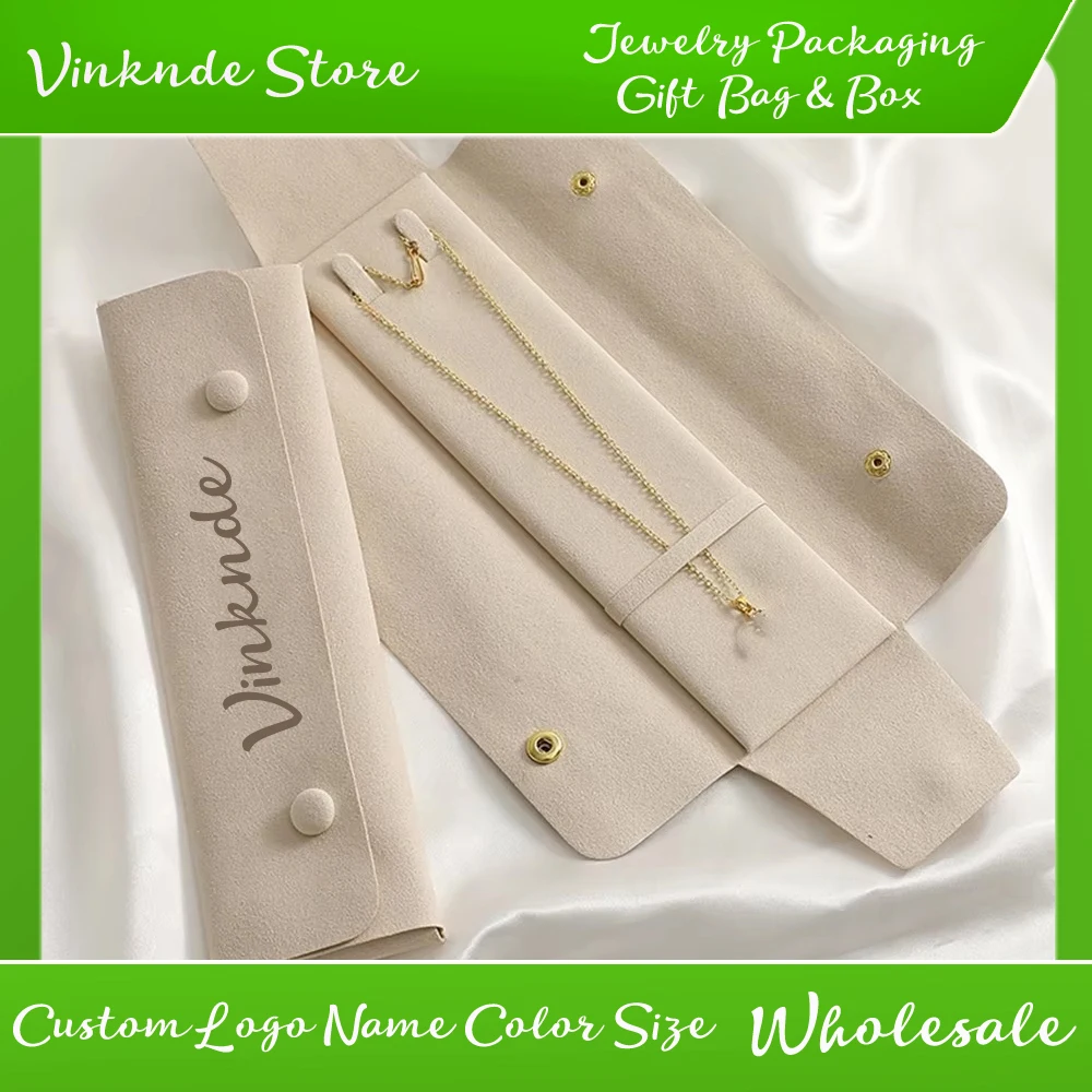 

New Luxury Bracelet Jewelry Storage Bag Gift Wholesale Jewellery Pouch Packaging Bag Custom Microfiber Necklace Pouch