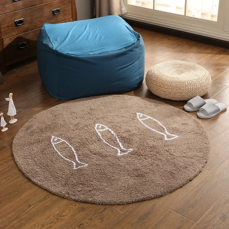 Round floor mat, computer chair floor mat, bed front window coffee table carpet floor mat