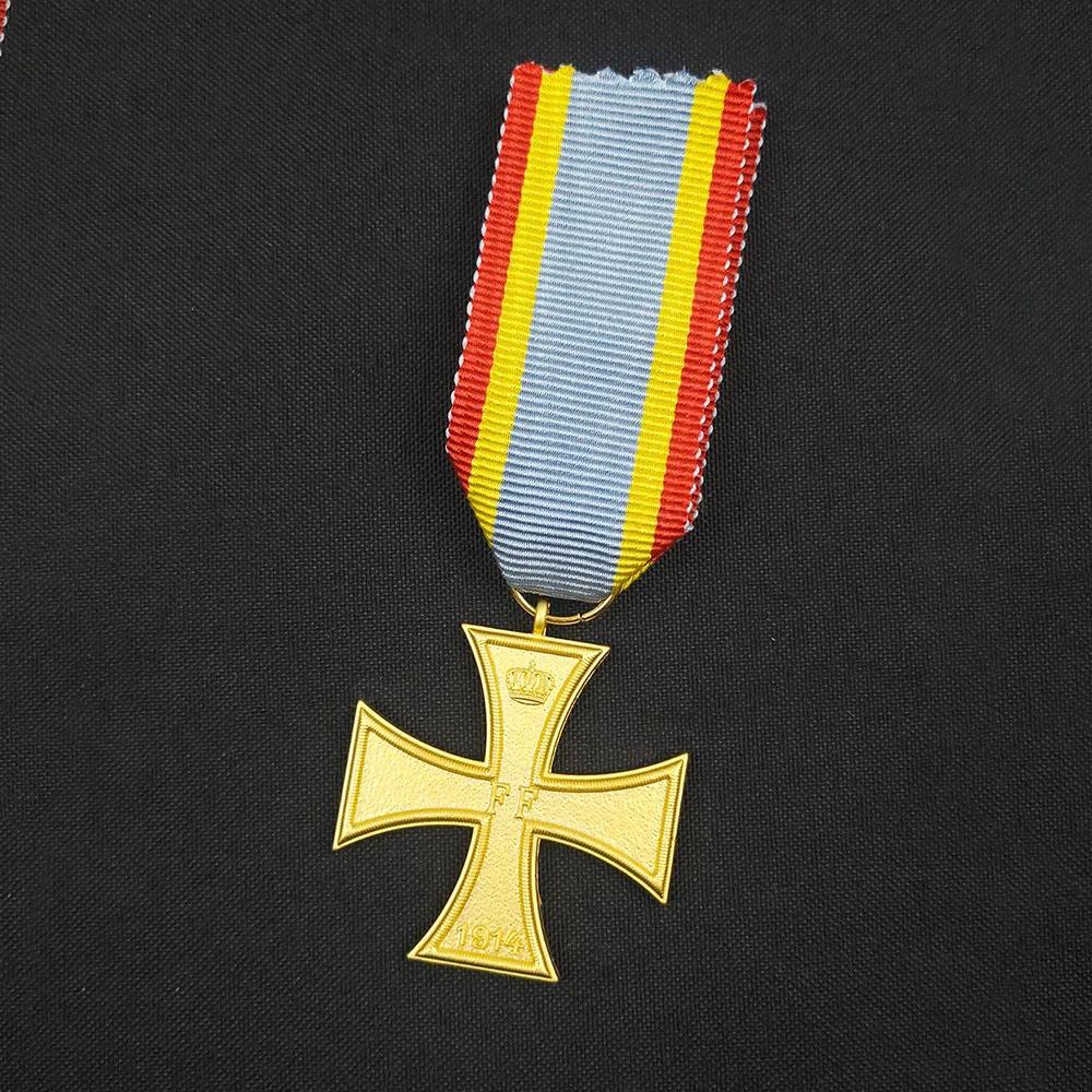 Replica WW1 Mecklenburg Second Class Cross Ribbon Medal History Fan Collection Craft Decoration Gift