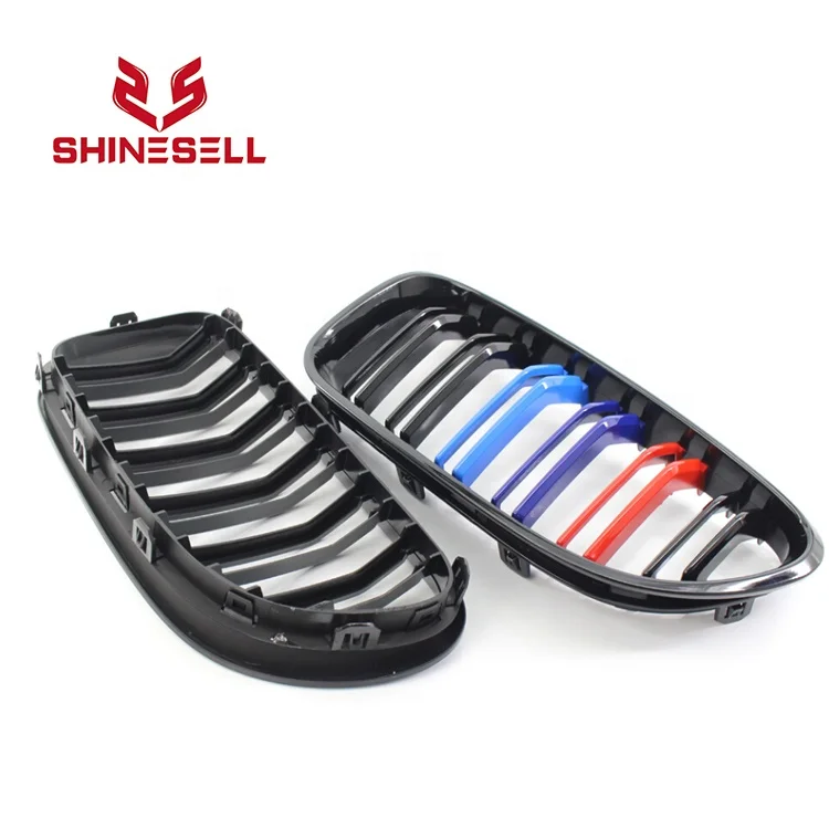 1 Pair Three Color  Double Slat Line Front Grille Kidney grill for BMW 6 Series F06 F12 F13 2011+