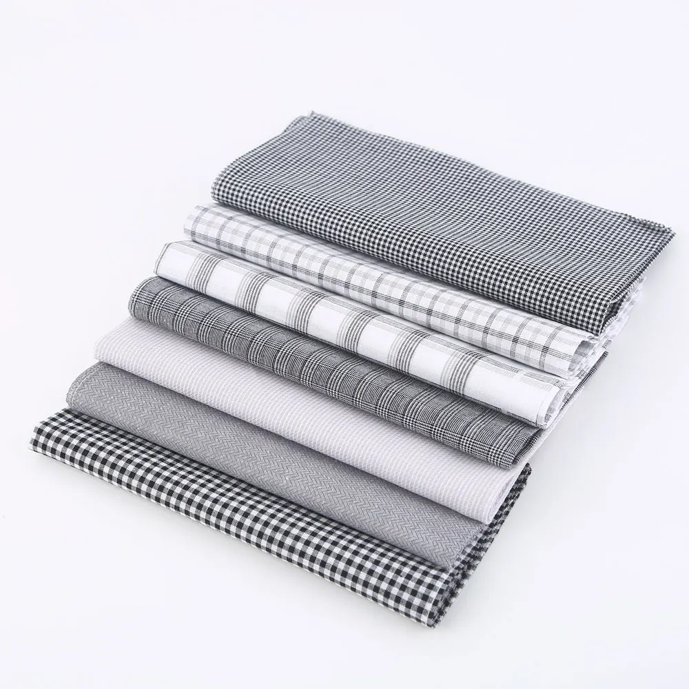 12Pcs Pure Cotton Men Business Handkerchief Classic Plaid Pocket Square Soft Reusable Square Kerchief Support DIY for Daily Use