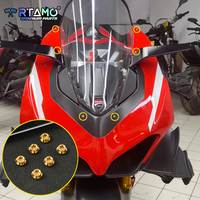 RTAMO Titanium Windshield Bolts 6pcs Visor Screw for Ducati V4 V4S V4R