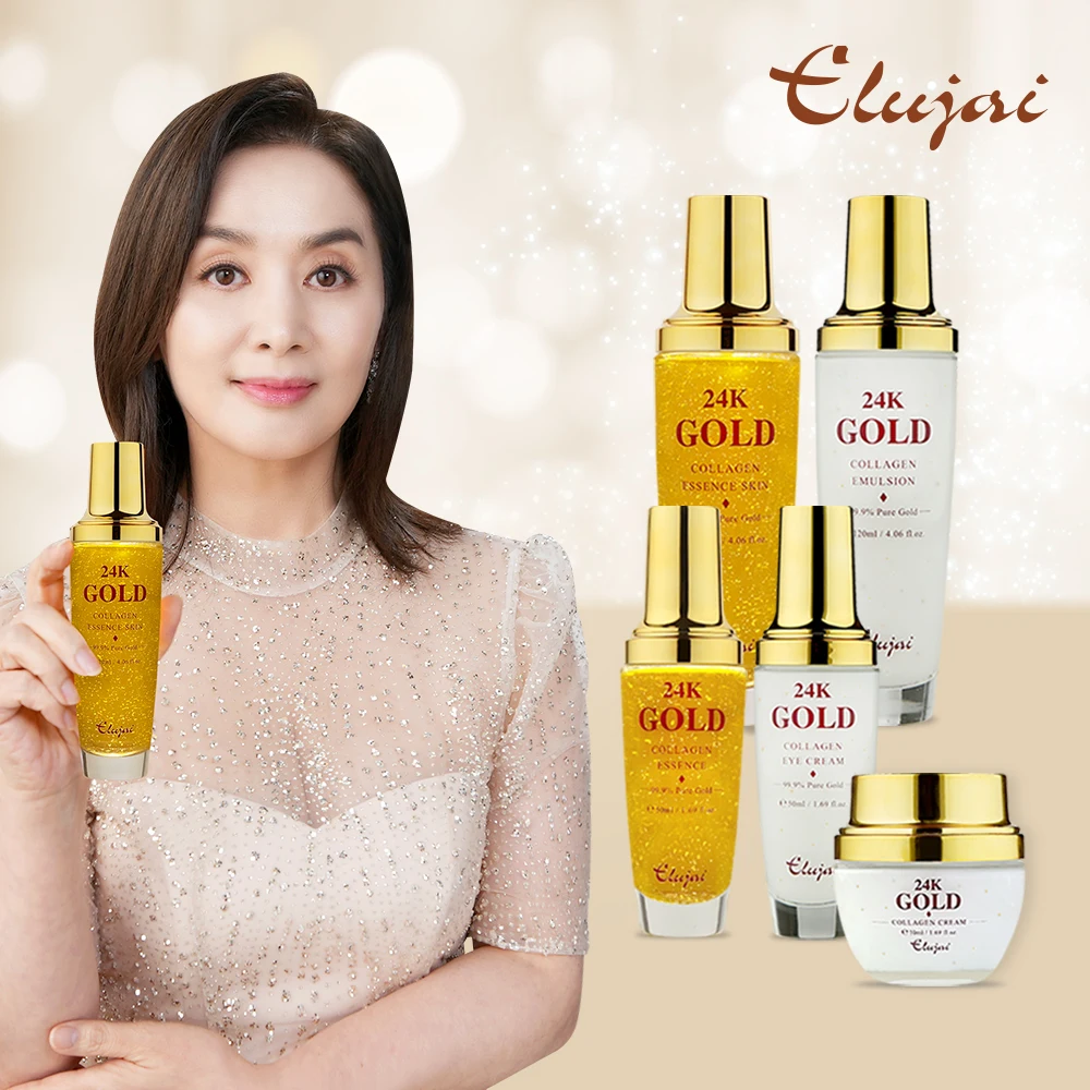 [Elujai] 24K Gold Collagen base 5 kinds 1 set/Lee Eung-Kyung basic cosmetics skin essence icream lotion nutrition RIM wrinkle whitening moisture elastic wrinkle care