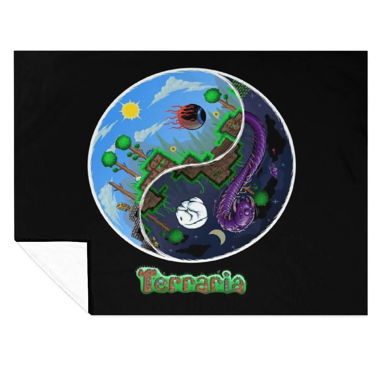 

Terraria Game Night And Day Horror Design Throw Blanket For Sofa Thin Flannel Fabric christmas gifts Thermal Blankets