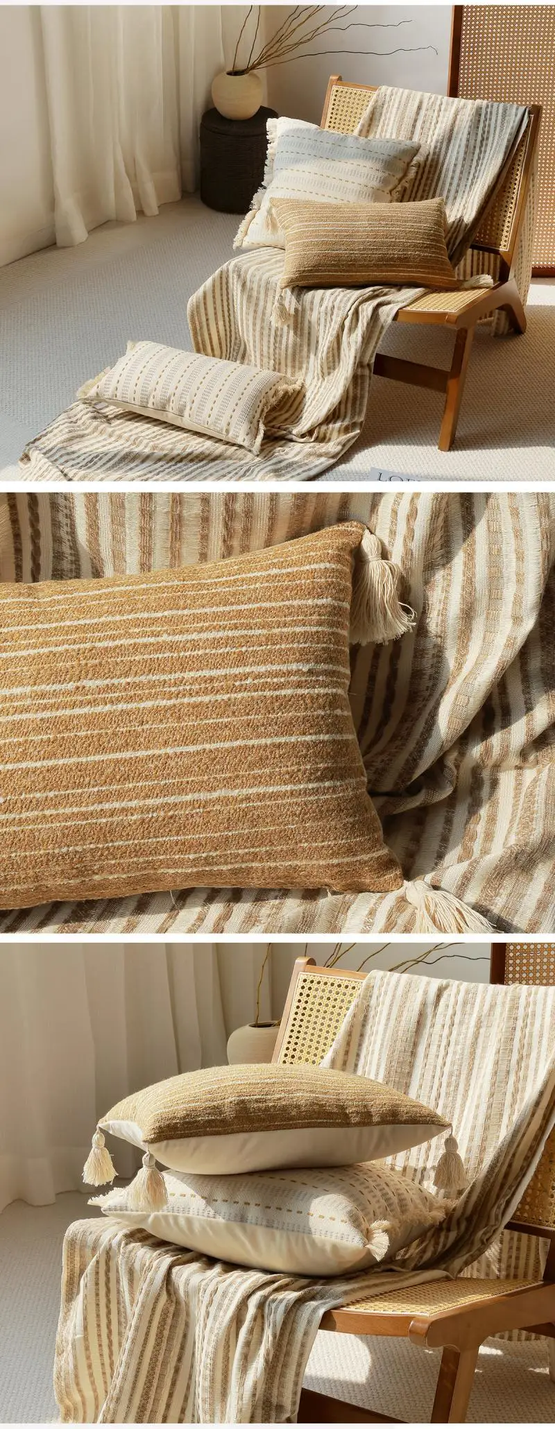 Japanischer Wabi-Sabi-Stil Sofakissenbezug Cojines Dekorativer Kissenbezug für Zuhause Einfache Kopfteil-Kissenbezüge 30x50/45x45cm – Detail 3