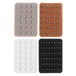 5pcs Double Side Silicone Suction Pad For Mobile Phone Fixture Suction Cup Backed Adhesive Silicone Rubber Sucker Pad For Fixed