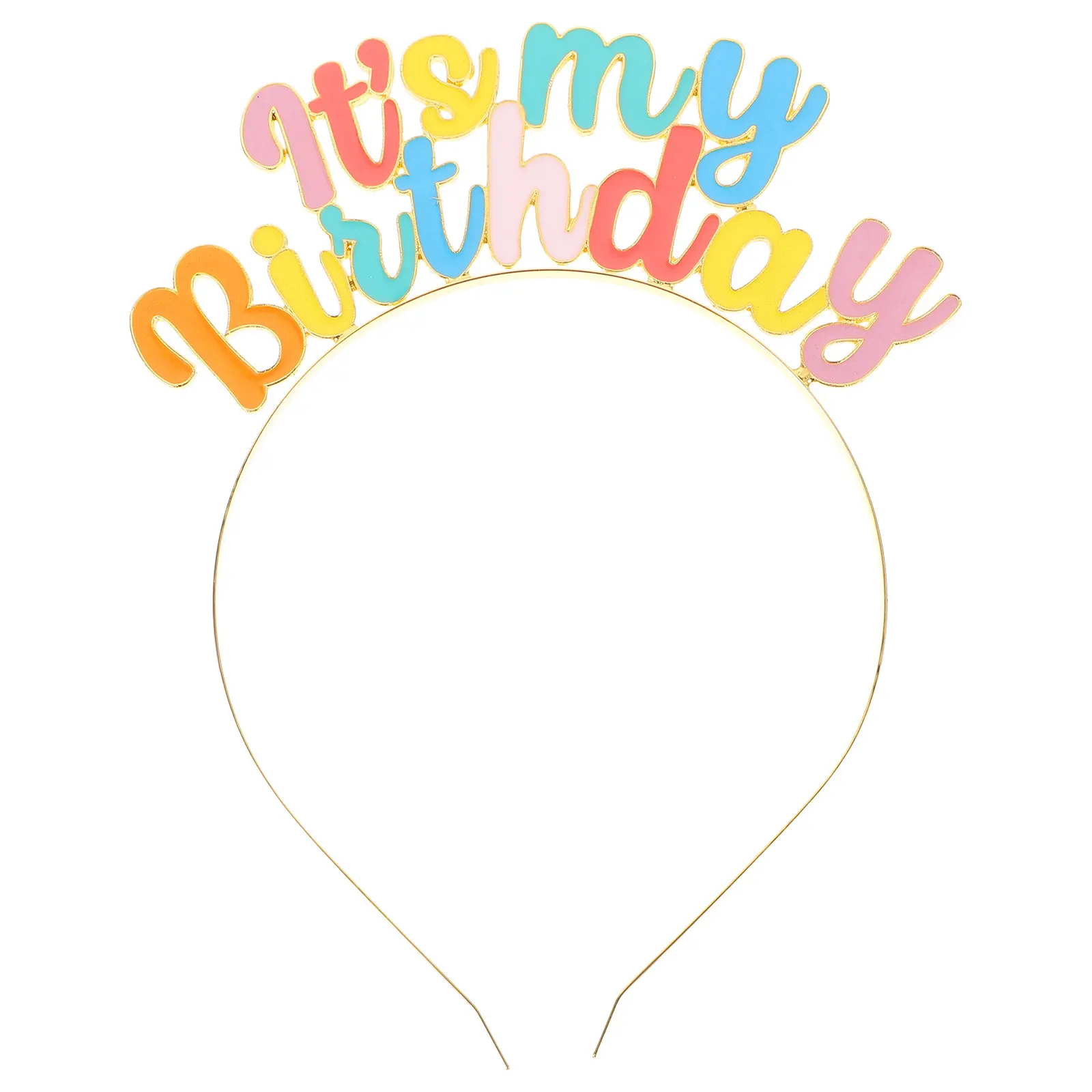 

1Pcs Birthday Party Headdress Simple Hair Hoops Creative Haircut Decor for Girls Boys Birthday Hairband Colorful Hair Wear